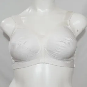 Exquisite Form 2558 Jacquard Satin Divided Cup Wire Free Bra 38D White NWOT