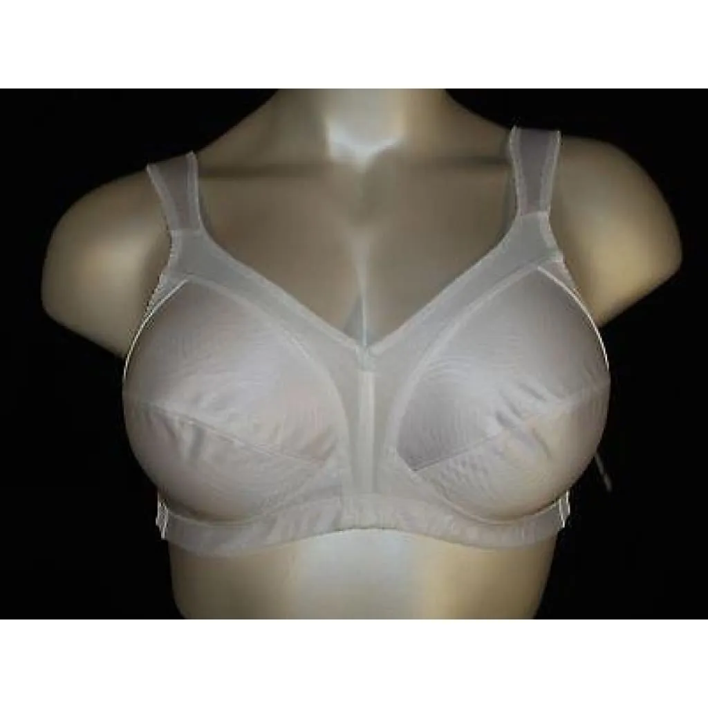 Exquisite Form 2558 Jacquard Satin Divided Cup Wire Free Bra 38D White NWOT
