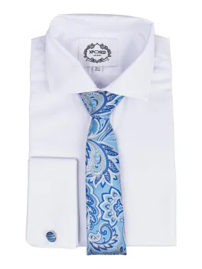 FROZEN BLUE FLORAL PAISLEY NECK TIE SET