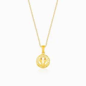 Golden Footprints Pendant with Link Chain