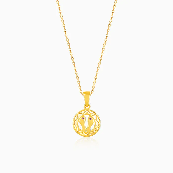 Golden Footprints Pendant with Link Chain