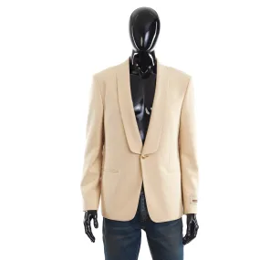Gucci Single Breasted Logo Patch Blazer In Cream