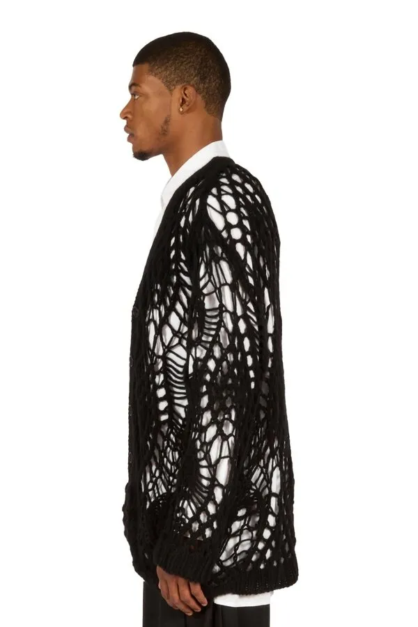 Hand Knitted Design V-Neck Cardigan