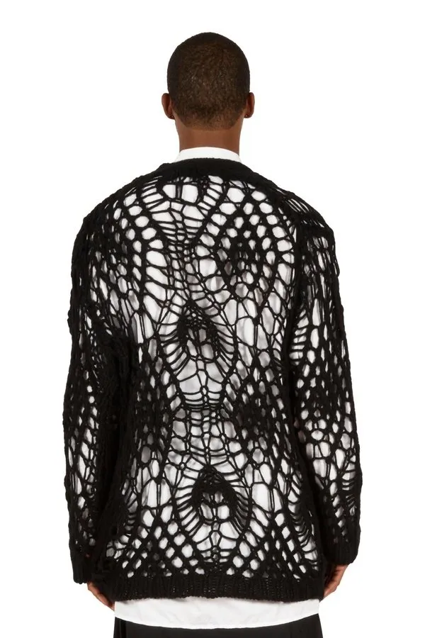 Hand Knitted Design V-Neck Cardigan