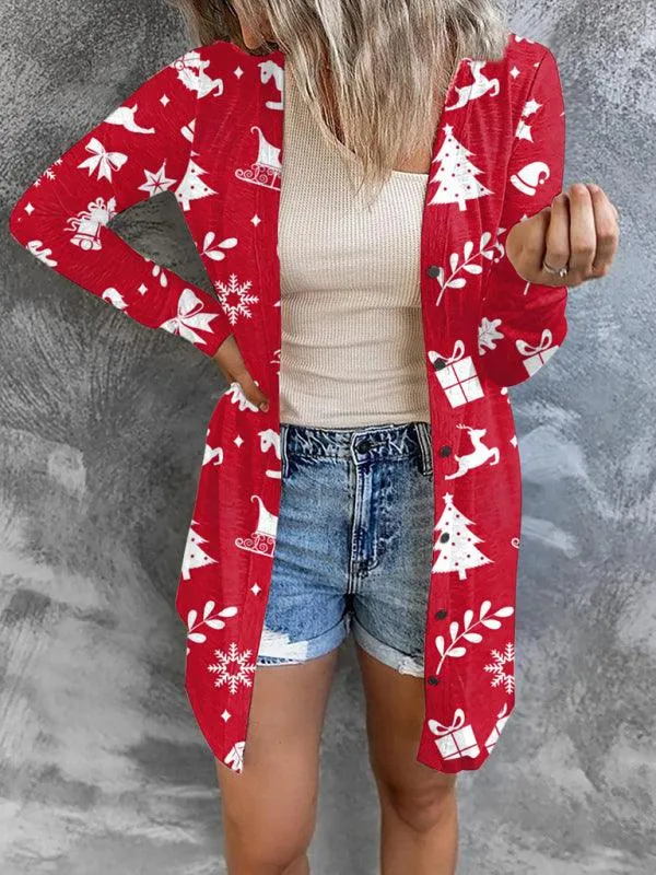 It's Christmas Themed Women Cardigan Sweater