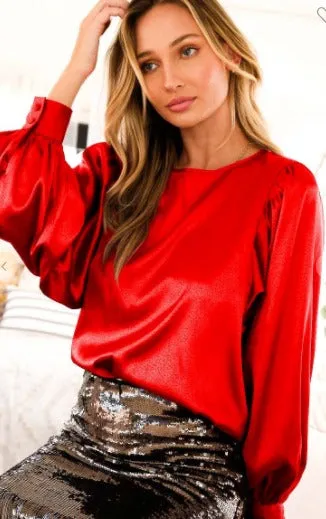 JACQUARD SATIN TOP