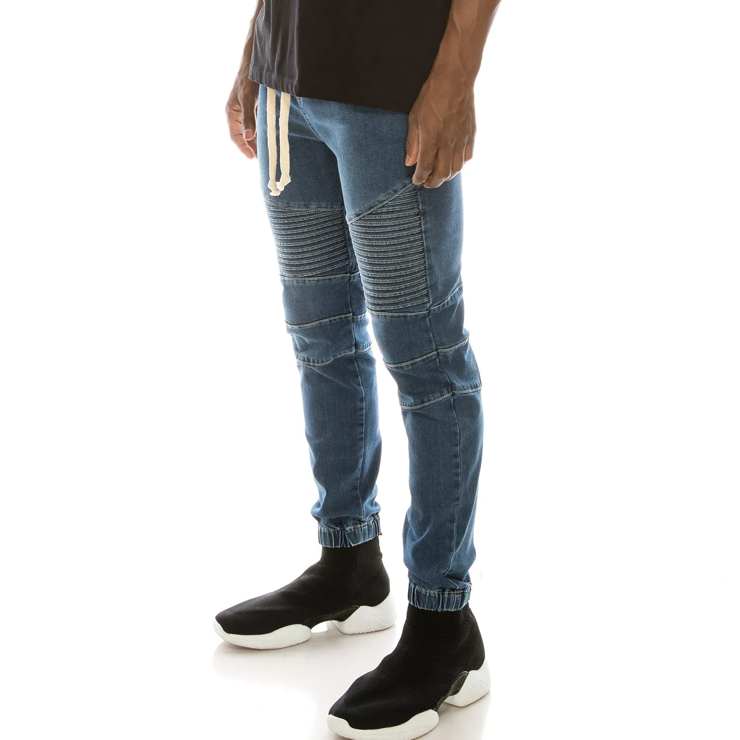 JG873 Biker Denim Jogger Pants (Open Pack)