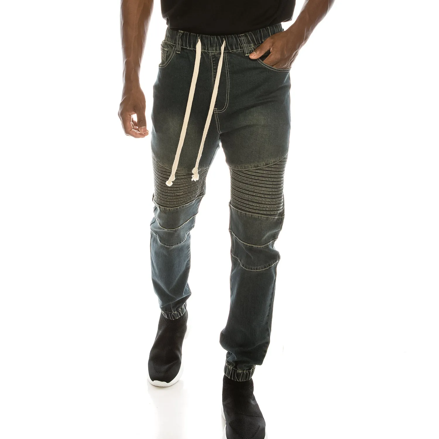 JG873 Biker Denim Jogger Pants (Open Pack)