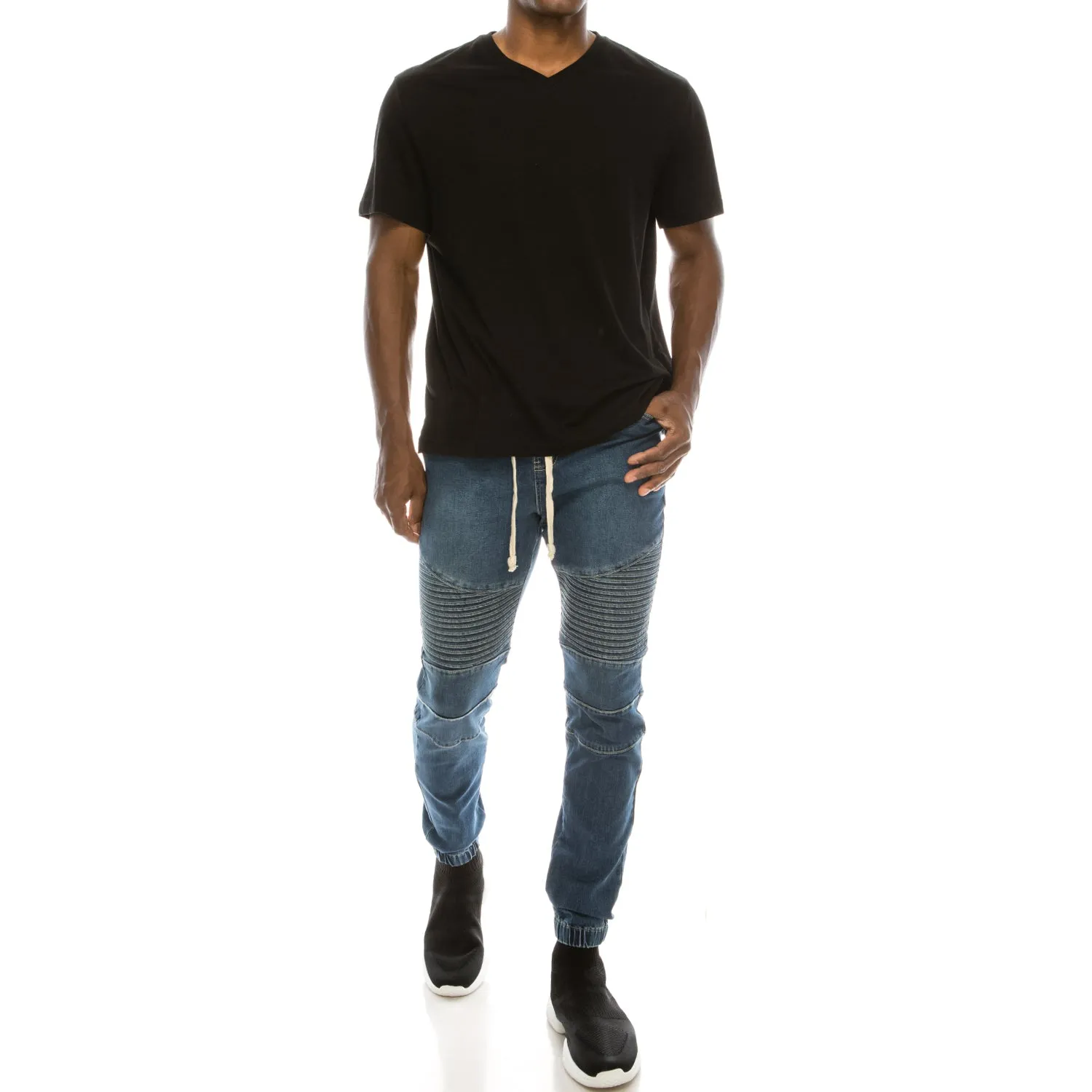 JG873 Biker Denim Jogger Pants (Open Pack)