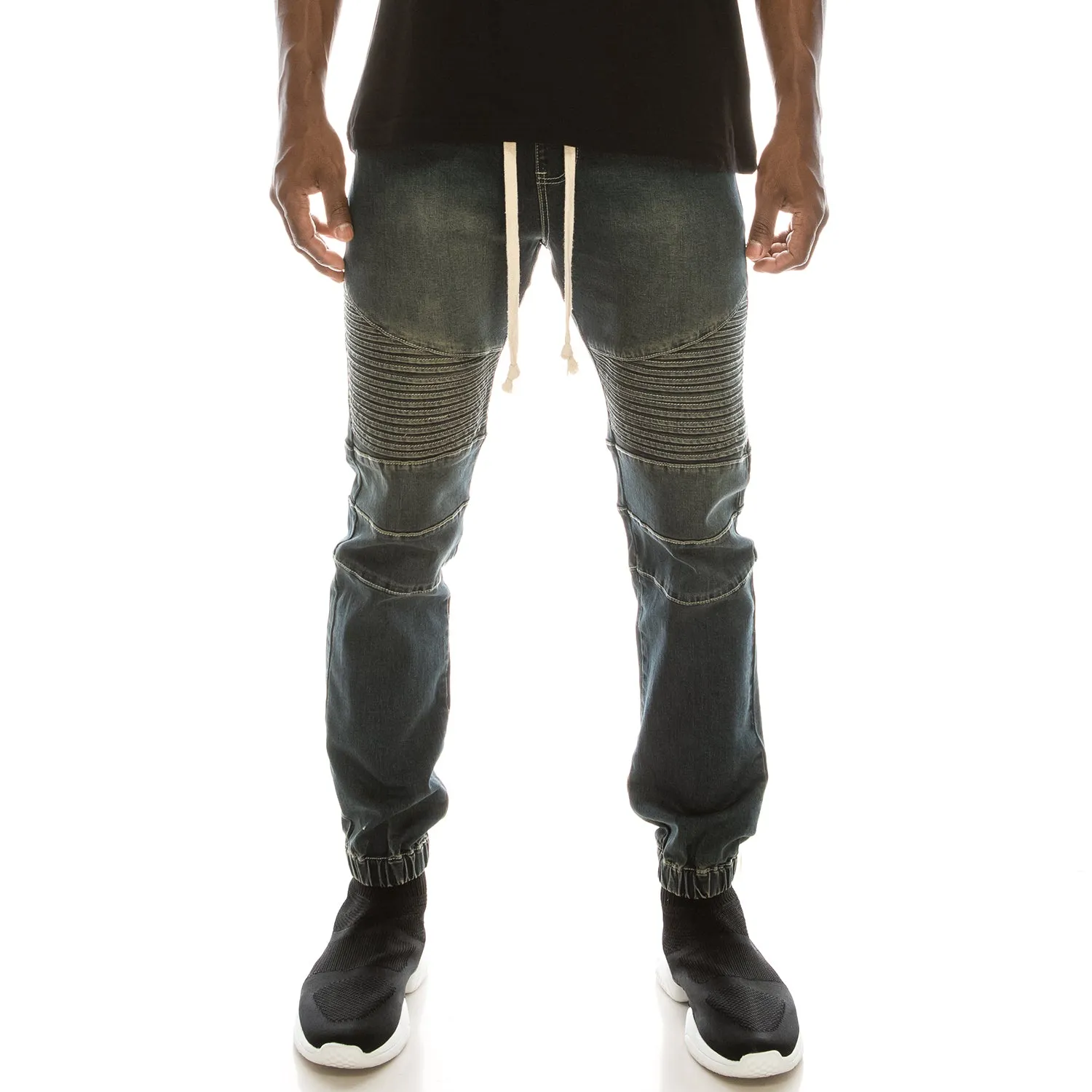 JG873 Biker Denim Jogger Pants (Open Pack)