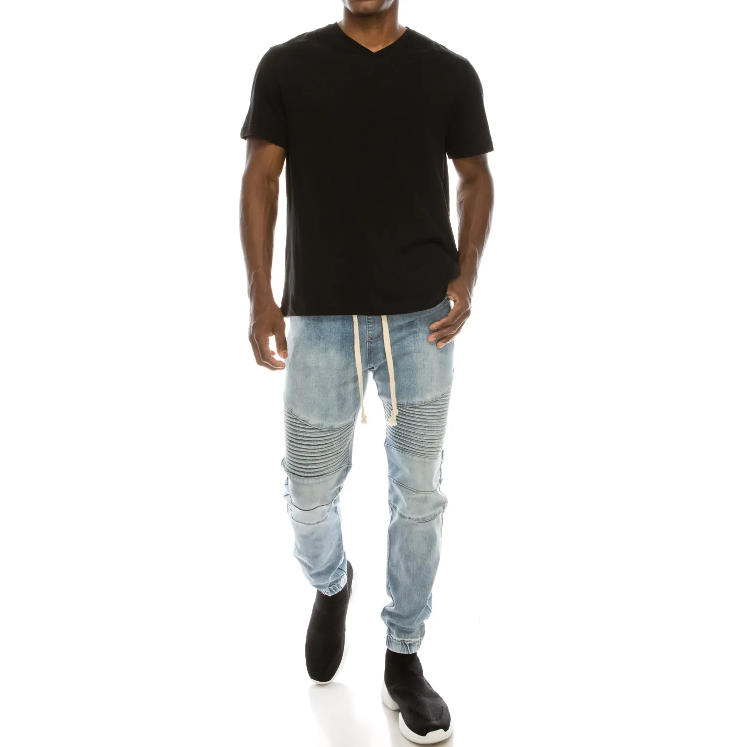 JG873 Biker Denim Jogger Pants (Open Pack)