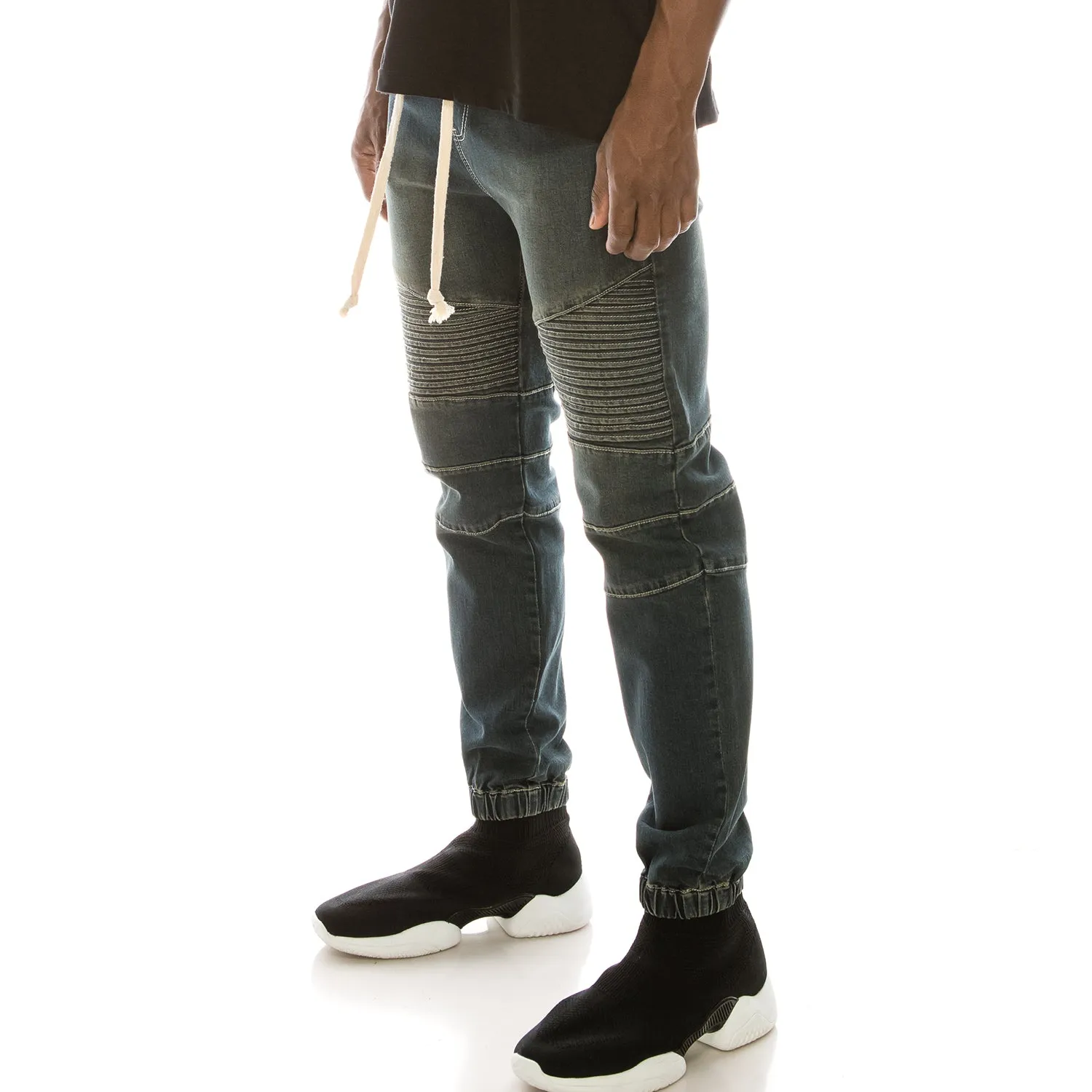 JG873 Biker Denim Jogger Pants (Open Pack)
