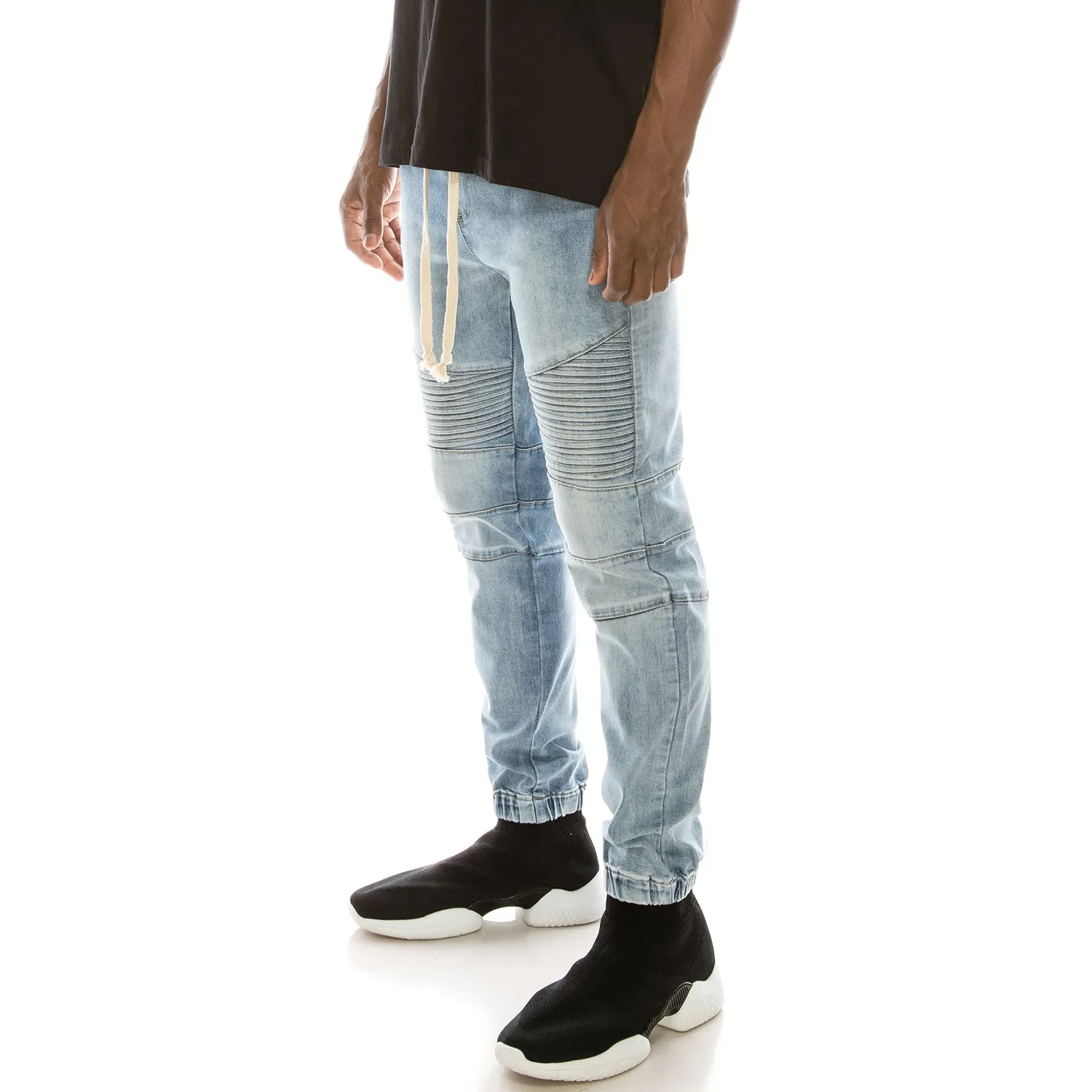 JG873 Biker Denim Jogger Pants (Open Pack)