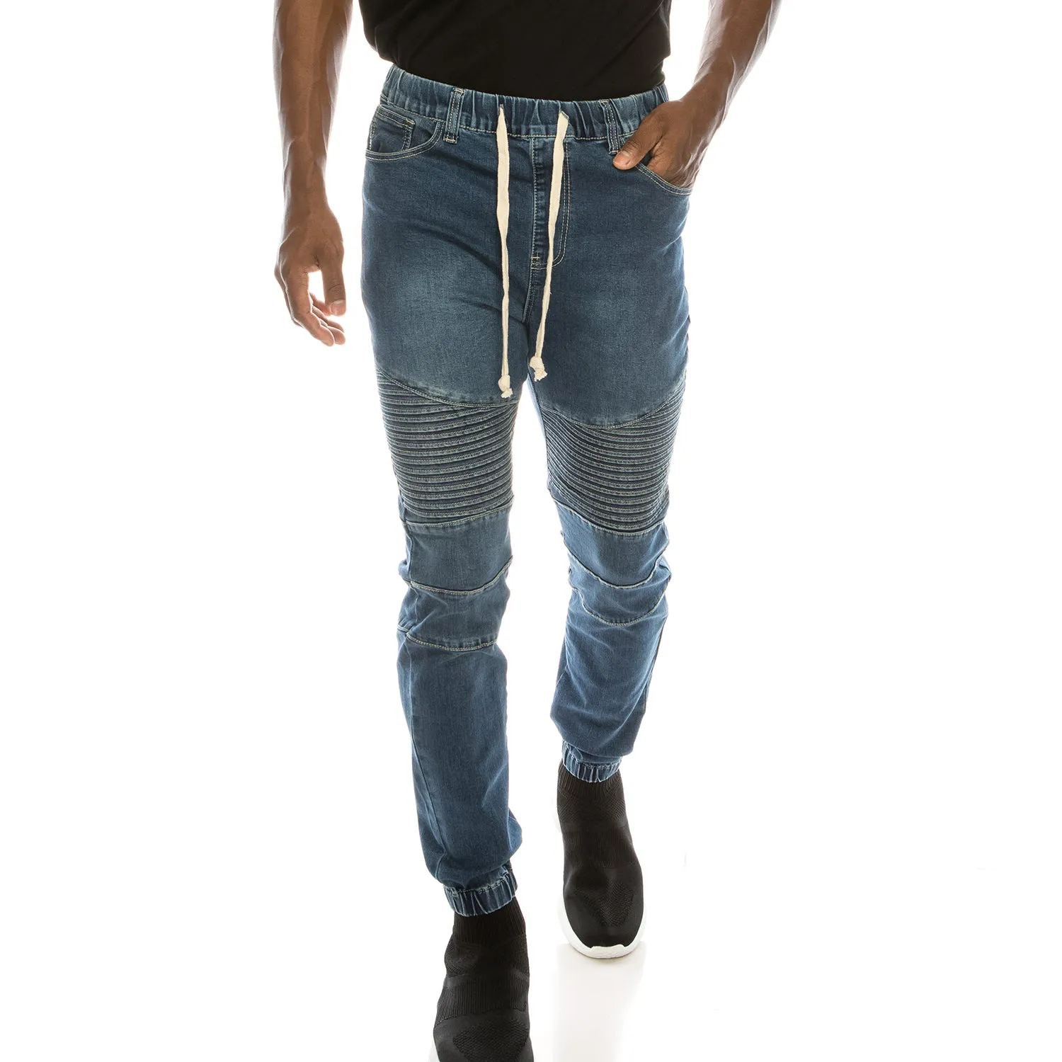 JG873 Biker Denim Jogger Pants (Open Pack)
