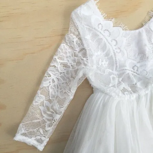 Juliette Off White Lace Girls Dress - Midi