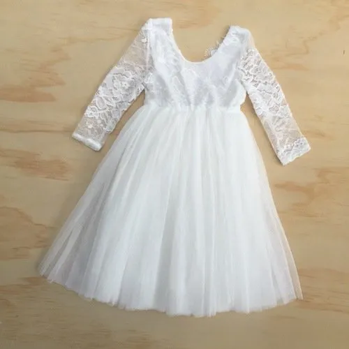 Juliette Off White Lace Girls Dress - Midi