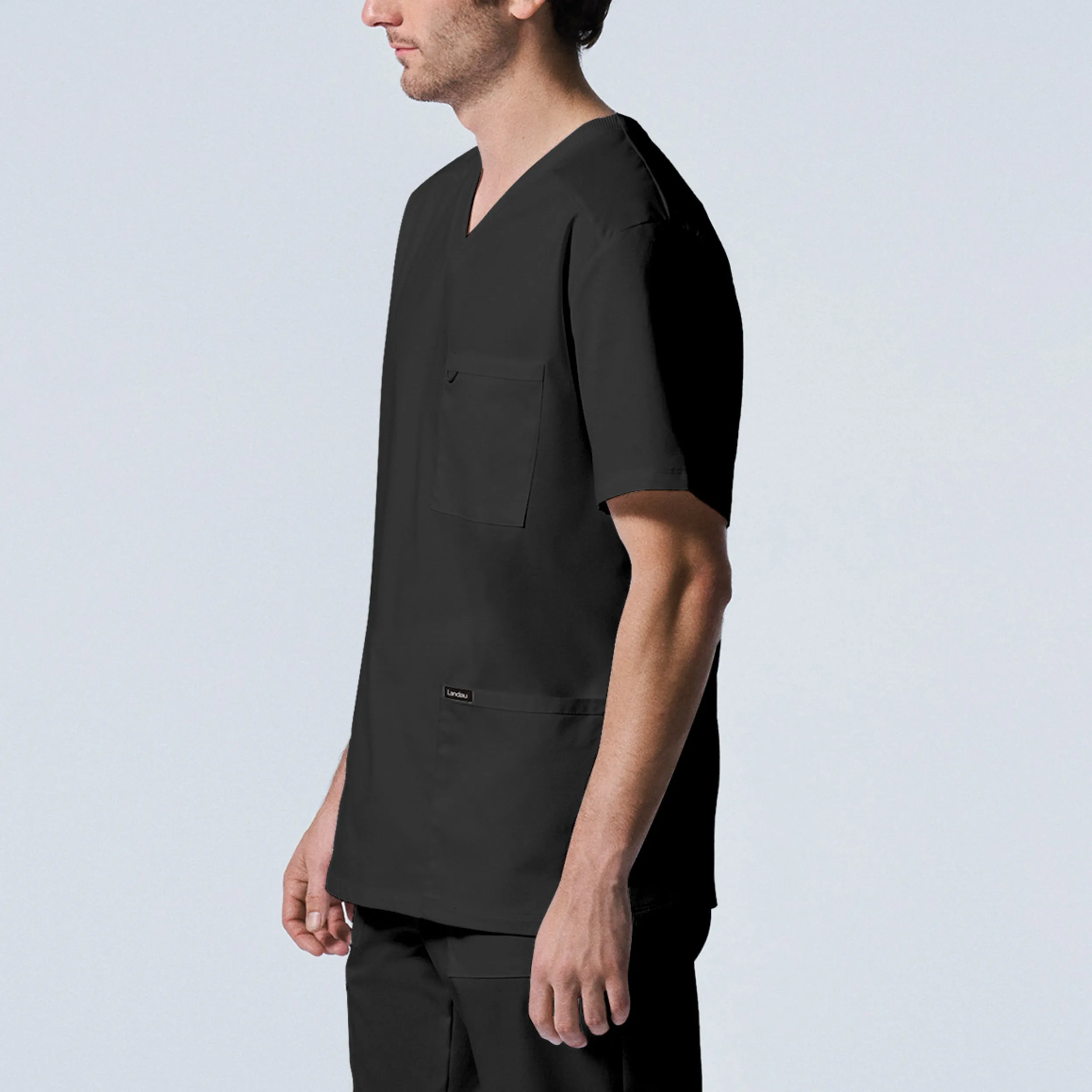 Landau ProFlex Mens 4-Pocket V-Neck Scrub Top