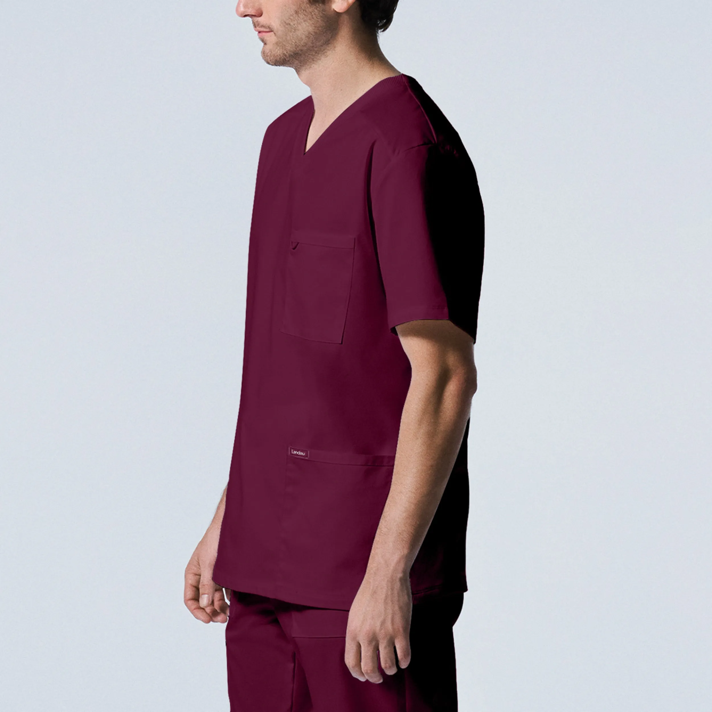 Landau ProFlex Mens 4-Pocket V-Neck Scrub Top