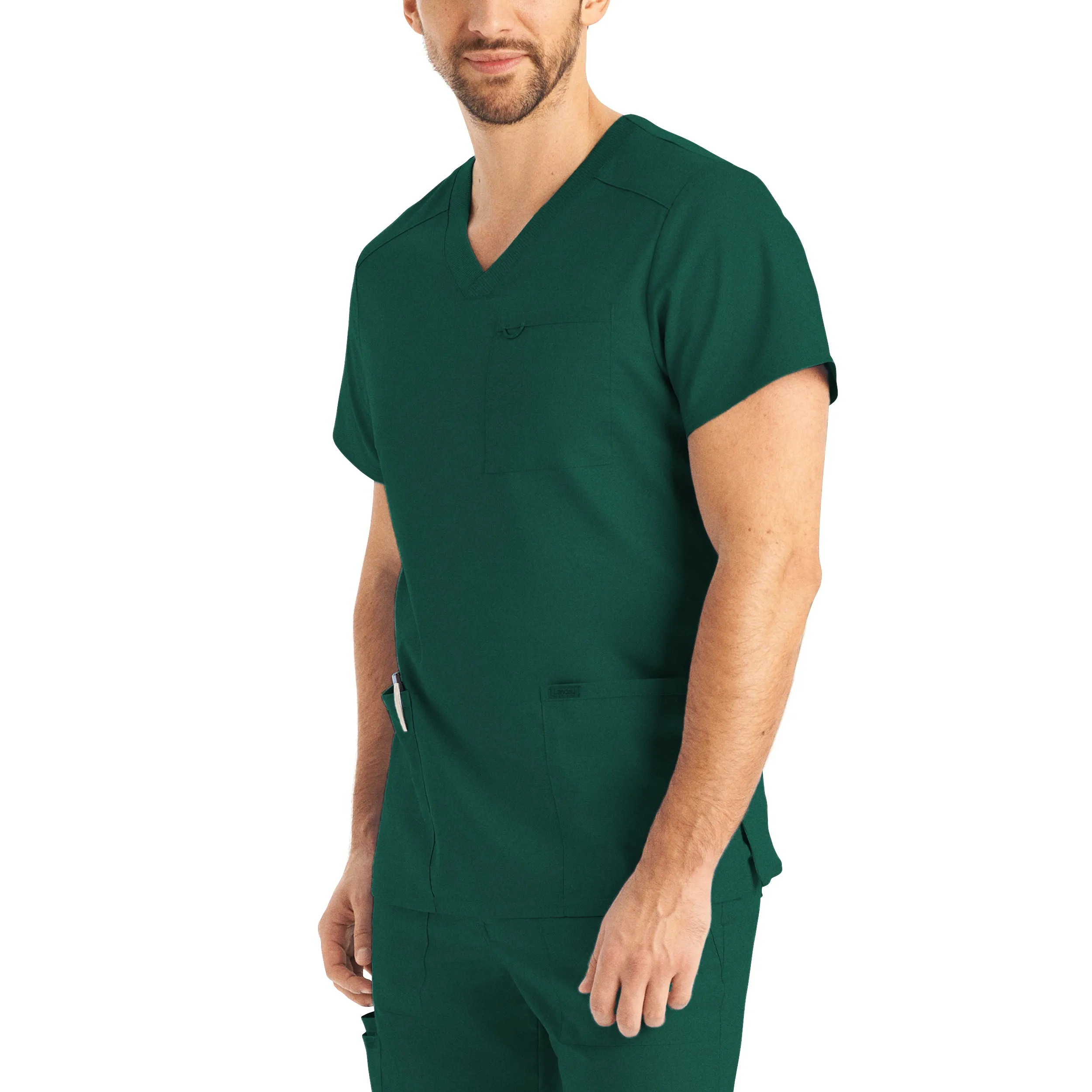 Landau ProFlex Mens 4-Pocket V-Neck Scrub Top