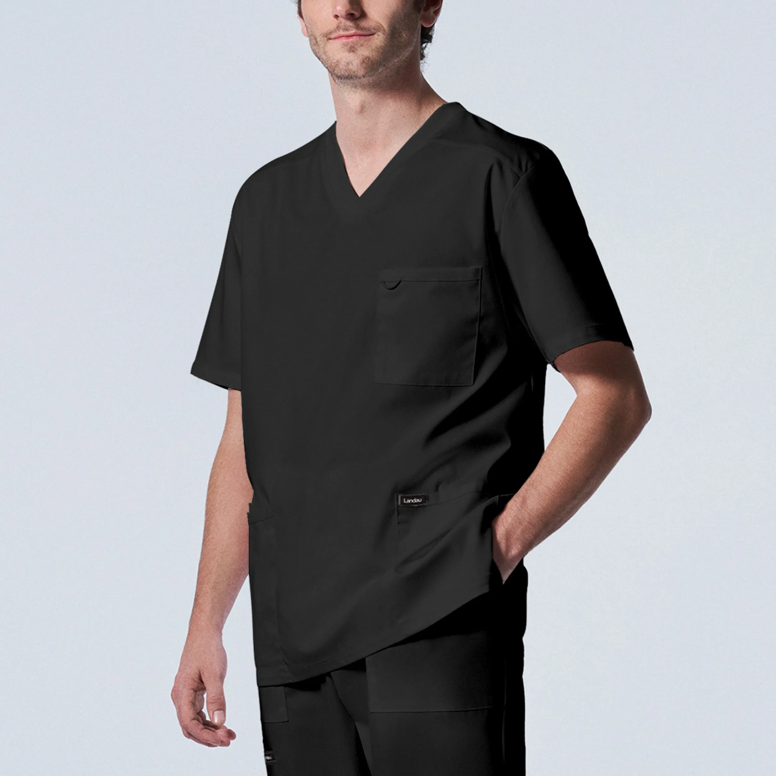 Landau ProFlex Mens 4-Pocket V-Neck Scrub Top