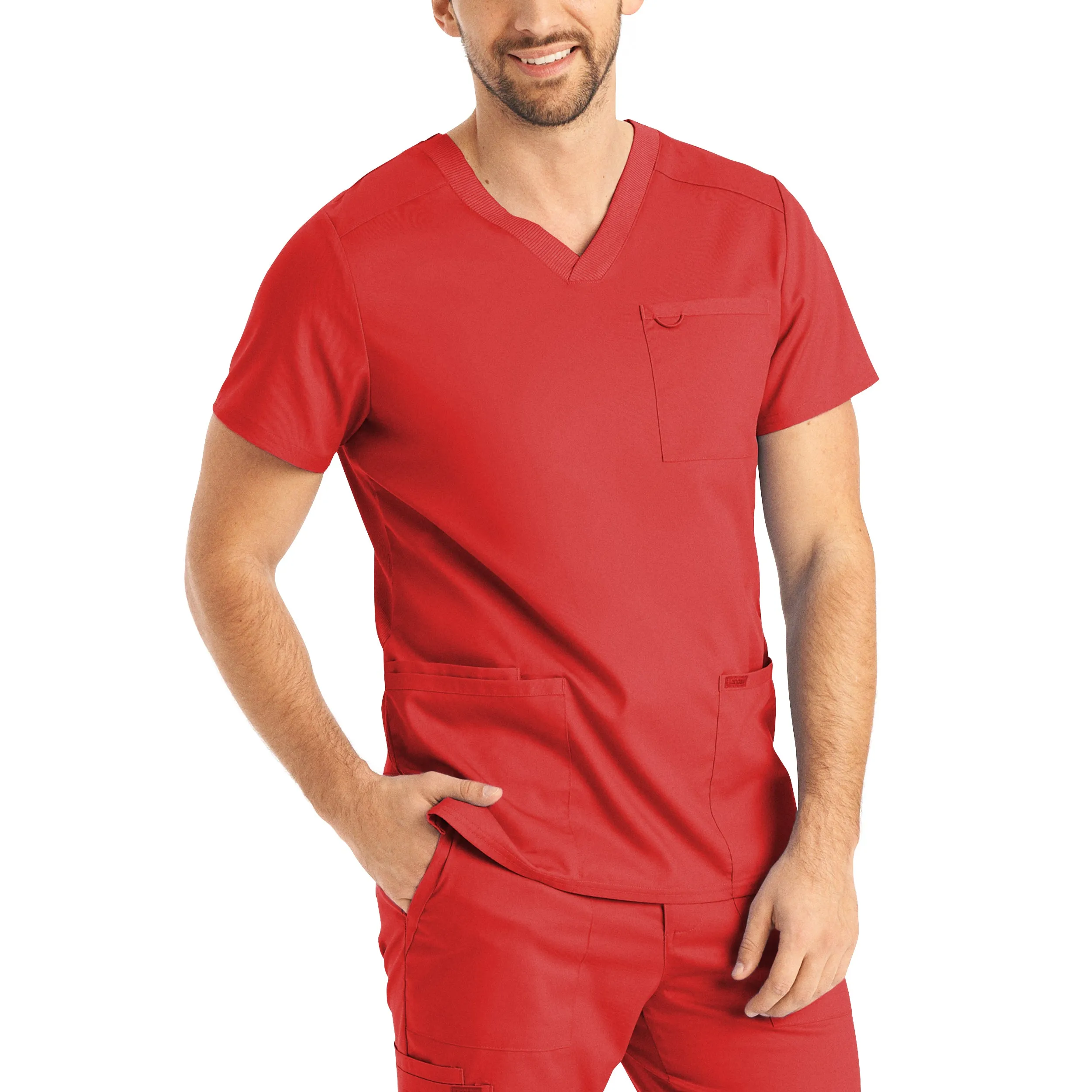 Landau ProFlex Mens 4-Pocket V-Neck Scrub Top