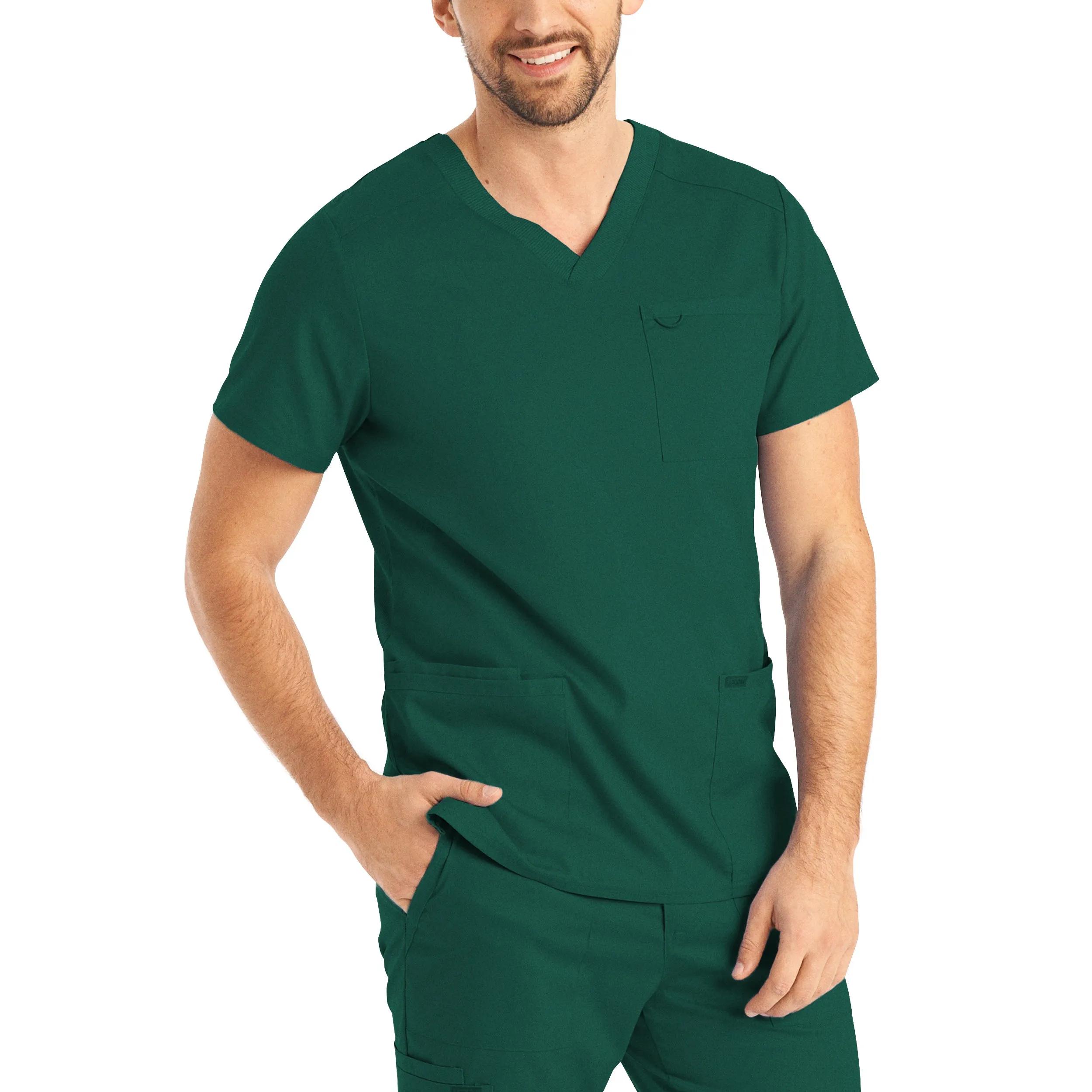 Landau ProFlex Mens 4-Pocket V-Neck Scrub Top