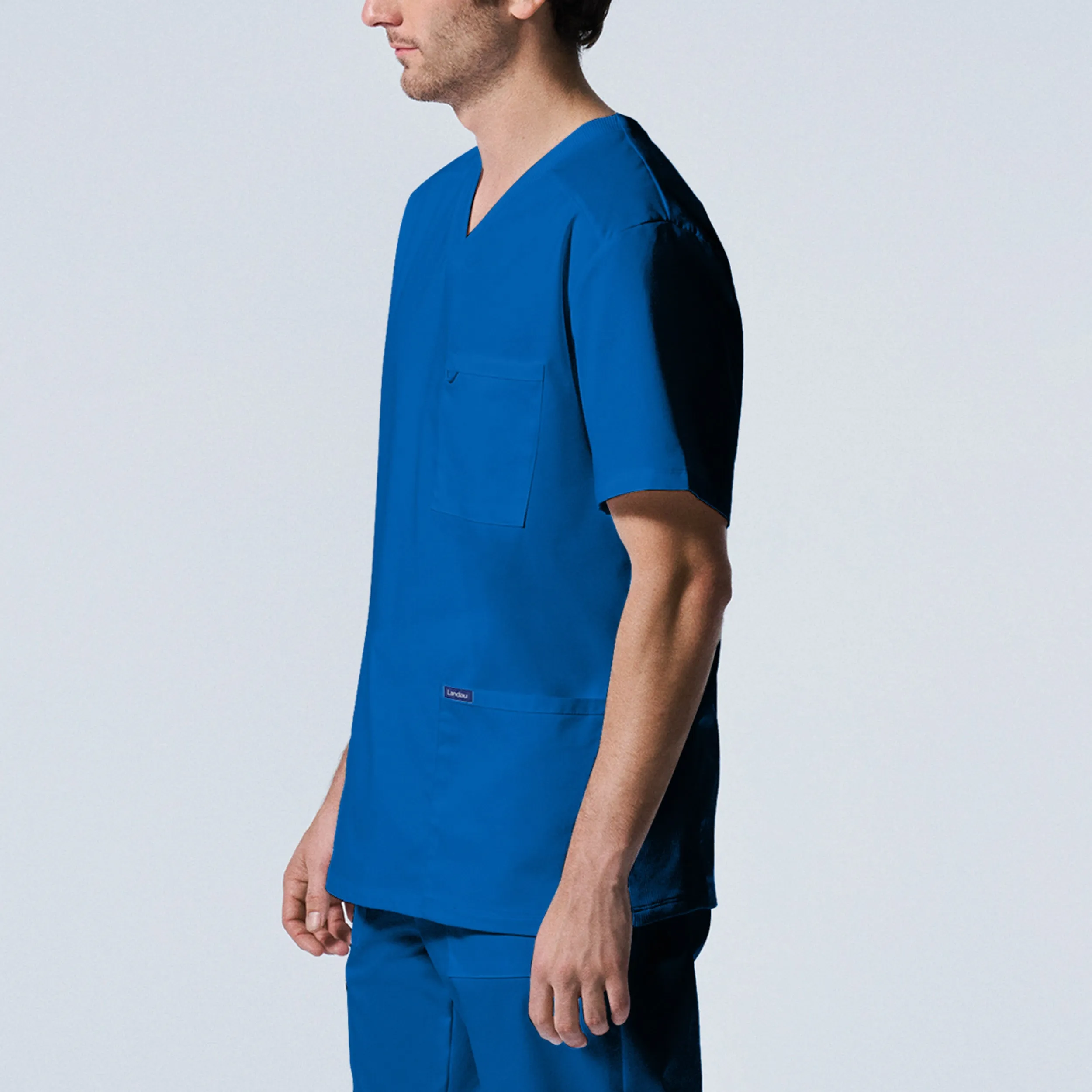 Landau ProFlex Mens 4-Pocket V-Neck Scrub Top