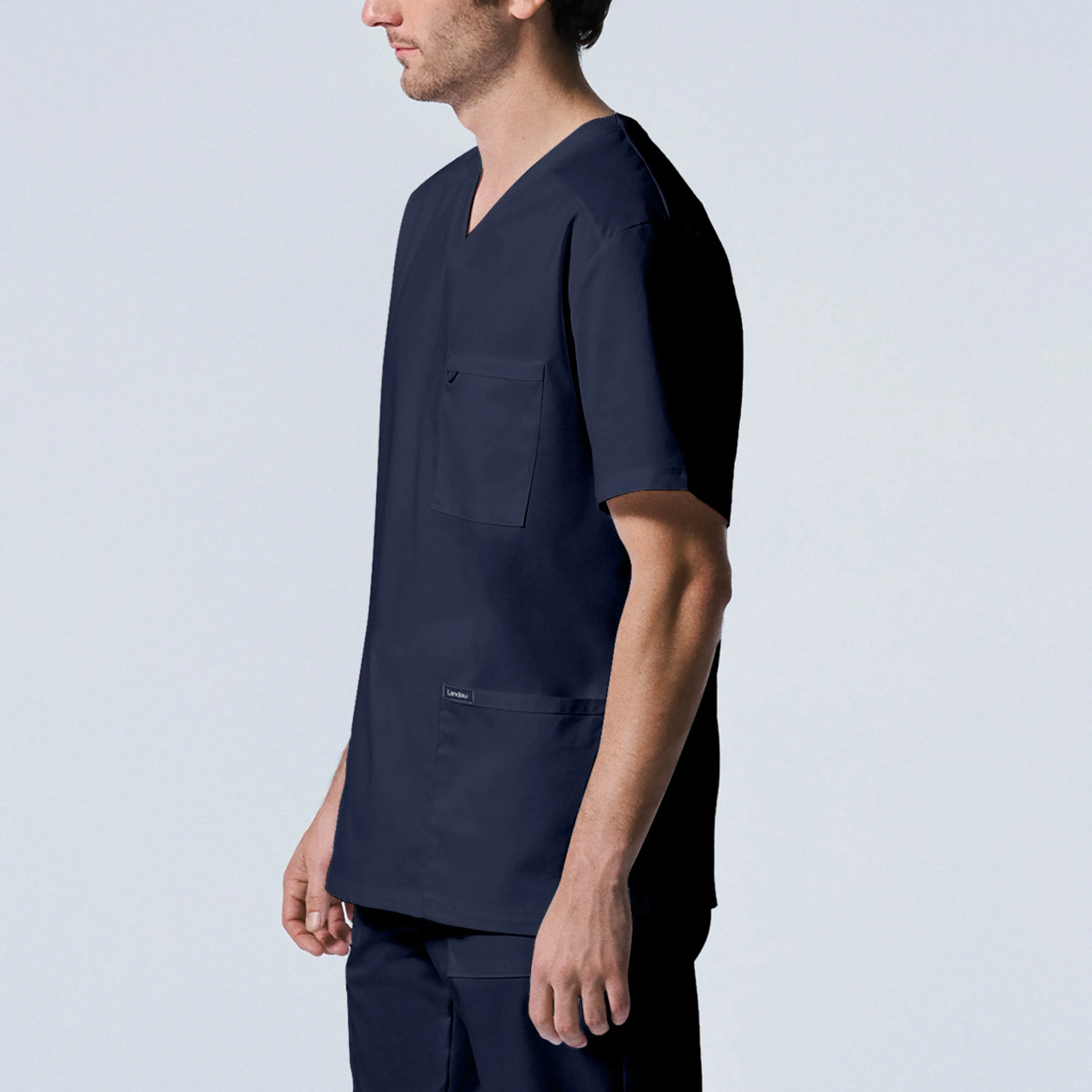 Landau ProFlex Mens 4-Pocket V-Neck Scrub Top
