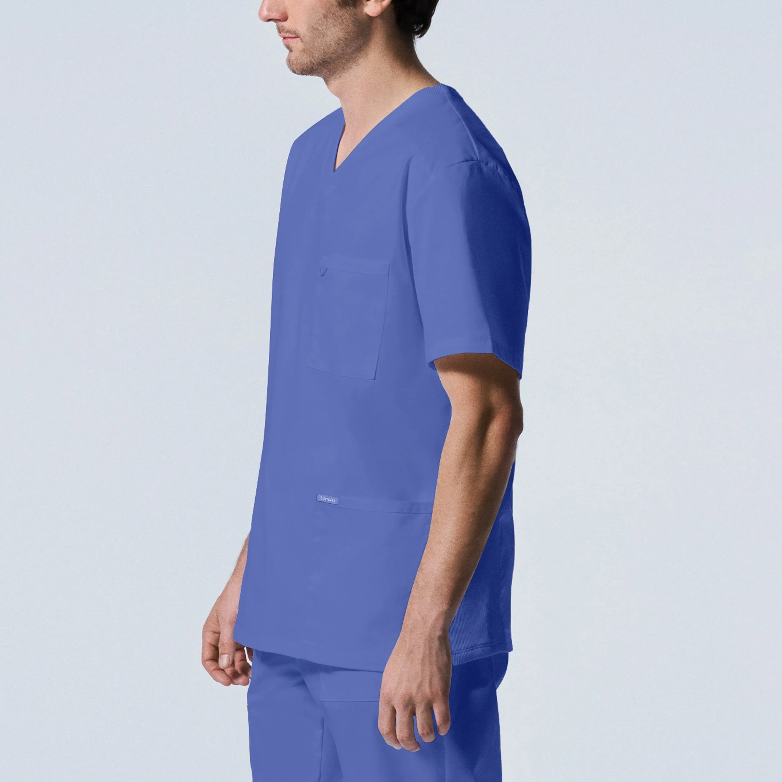 Landau ProFlex Mens 4-Pocket V-Neck Scrub Top