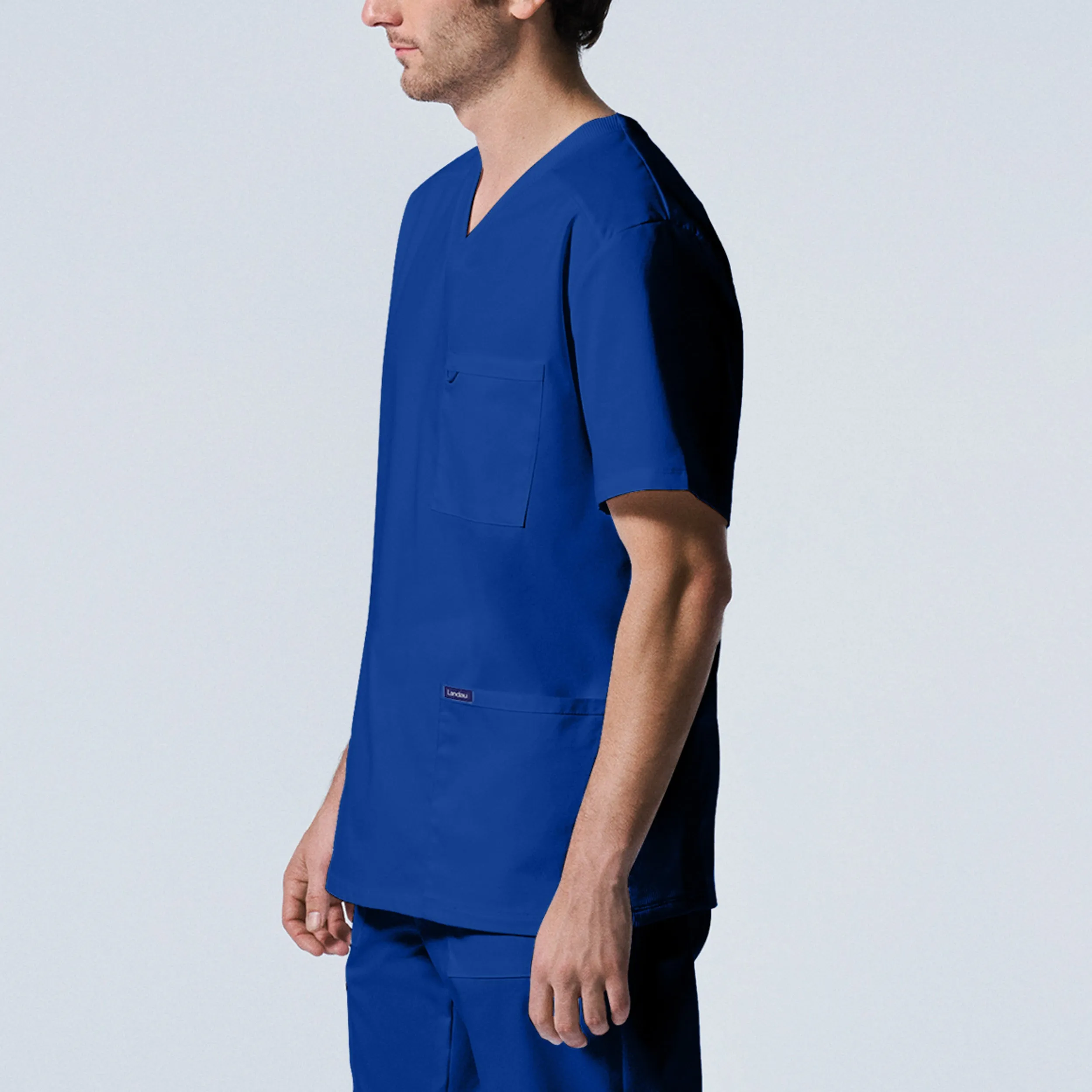 Landau ProFlex Mens 4-Pocket V-Neck Scrub Top