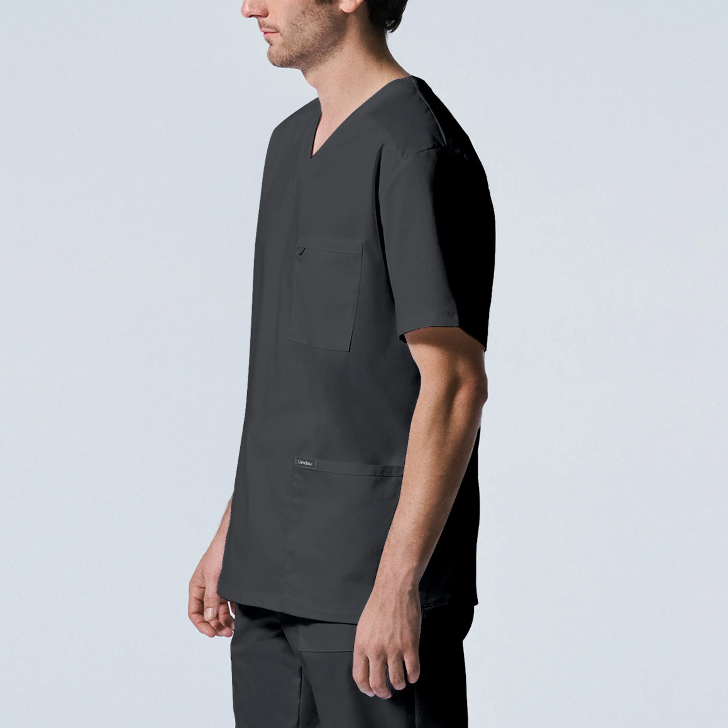 Landau ProFlex Mens 4-Pocket V-Neck Scrub Top