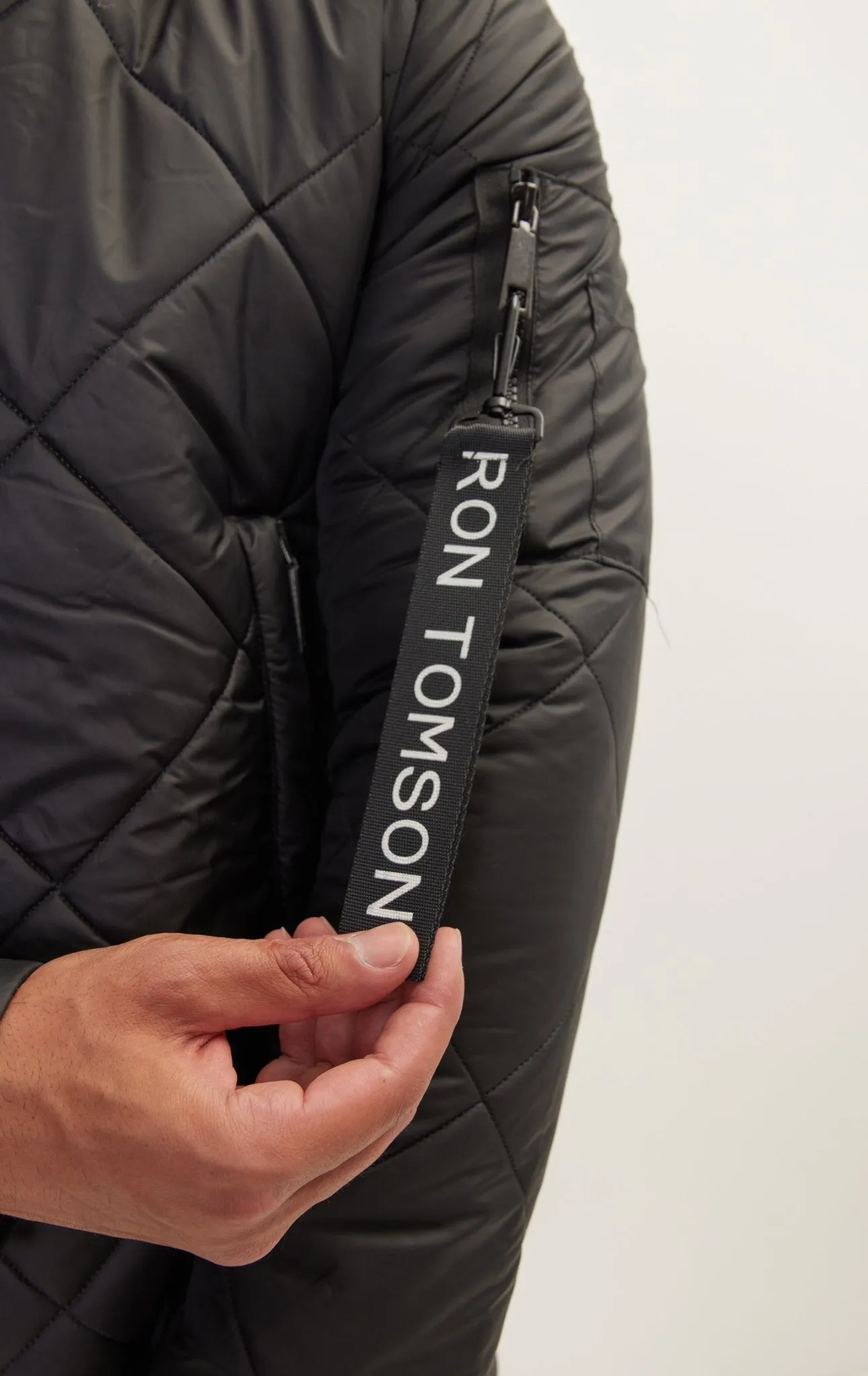 Light Padded Long Coat Jacket - Black