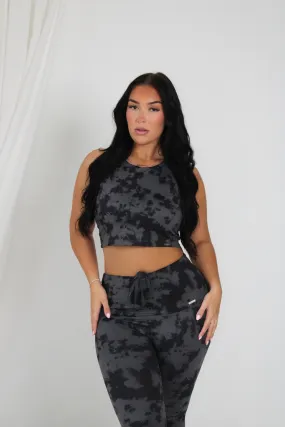 Racer Crop Built In Bra Top Mist