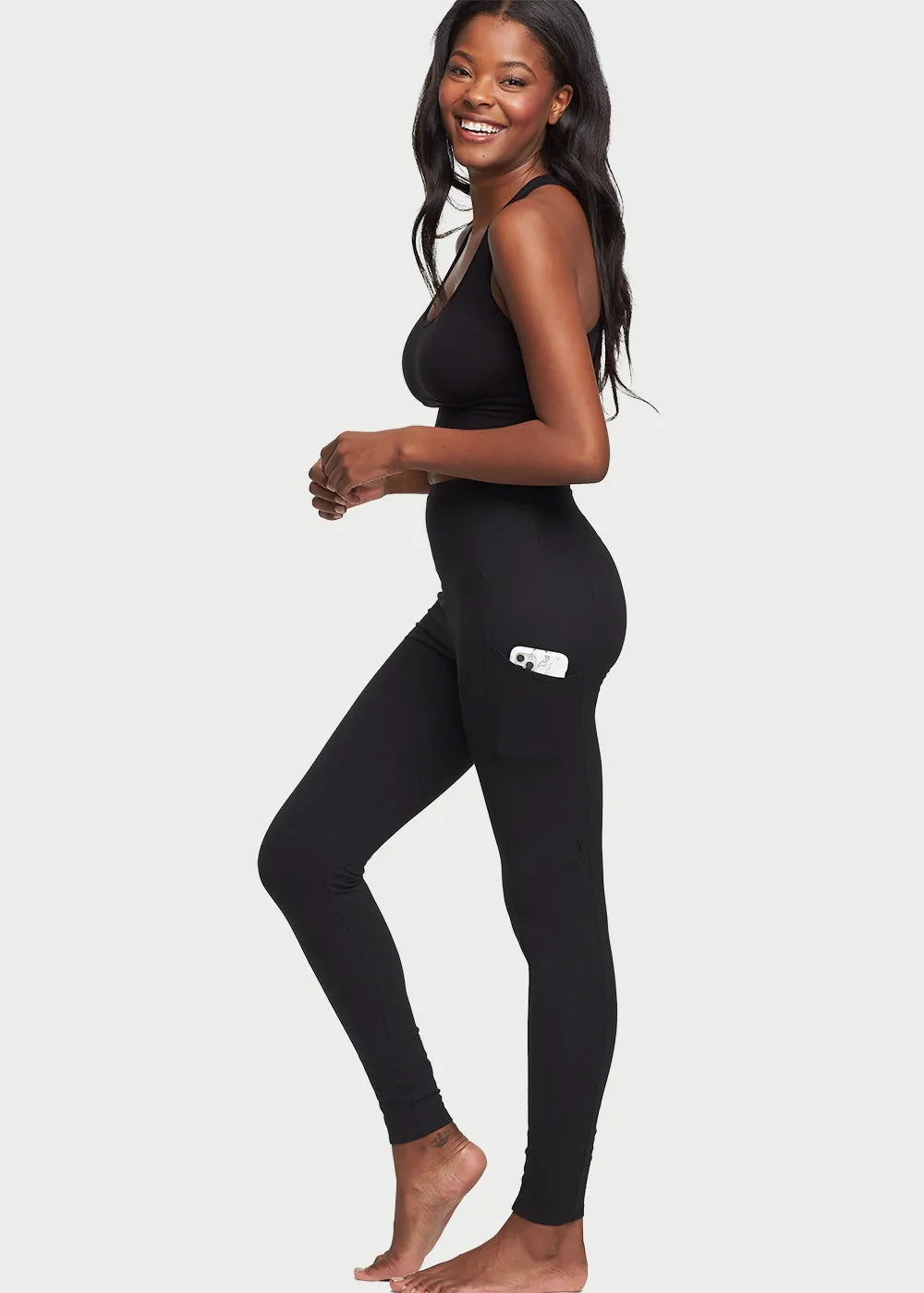 Rachel Shaping Legging with Side Pockets - Cotton Stretch