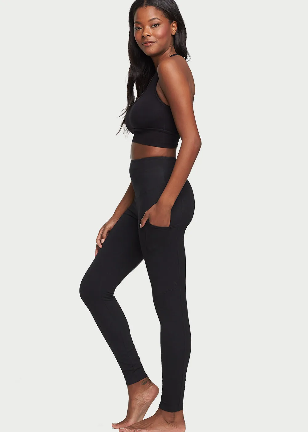 Rachel Shaping Legging with Side Pockets - Cotton Stretch