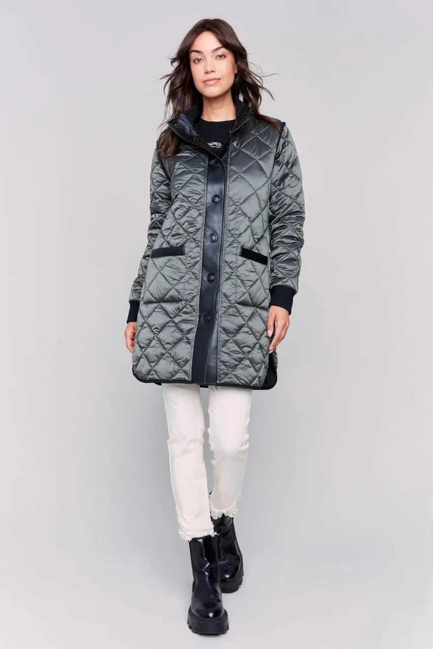Reversible Quilted Puffer Jacket - Black