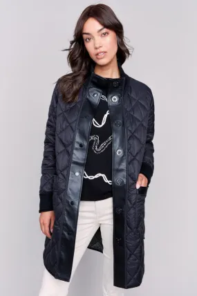 Reversible Quilted Puffer Jacket - Black