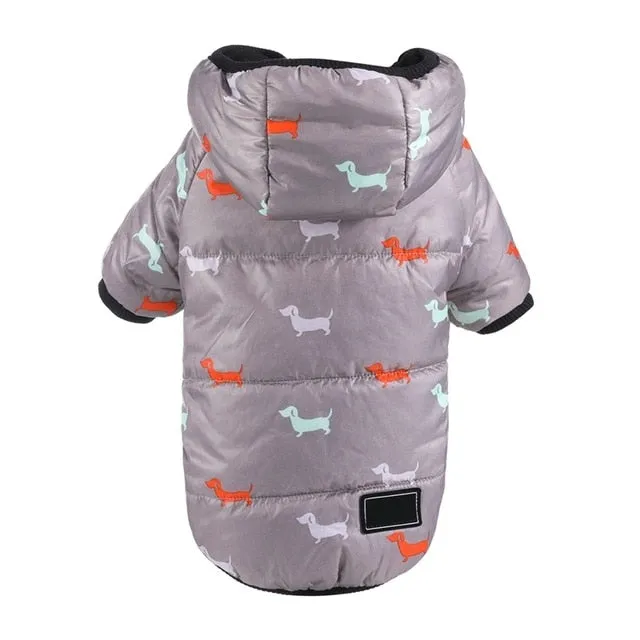 Sausage Dog Print Winter Vest (Size chart avaiable)