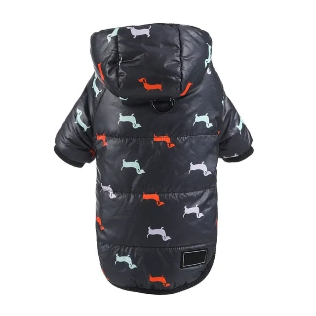 Sausage Dog Print Winter Vest (Size chart avaiable)