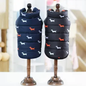 Sausage Dog Print Winter Vest (Size chart avaiable)