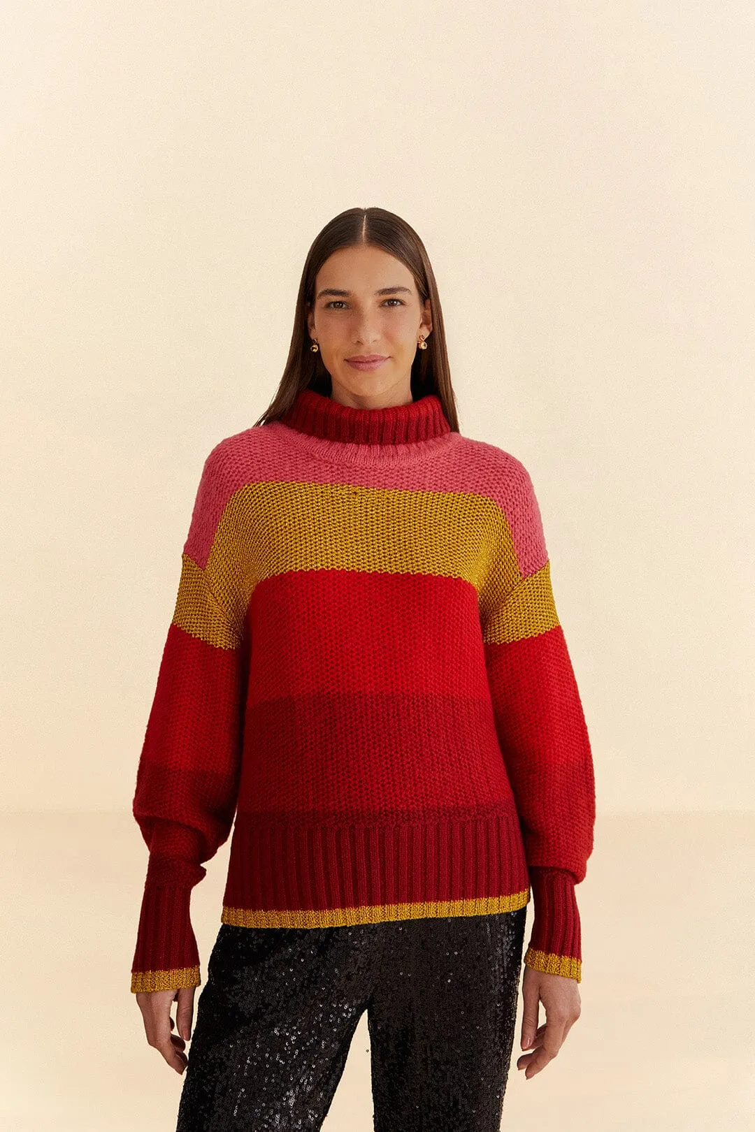 Shiny Stripes Knit Sweater