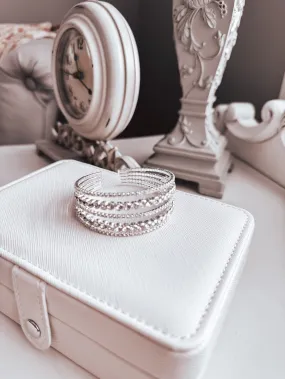 Silver Diamante Multi Strand Bangle