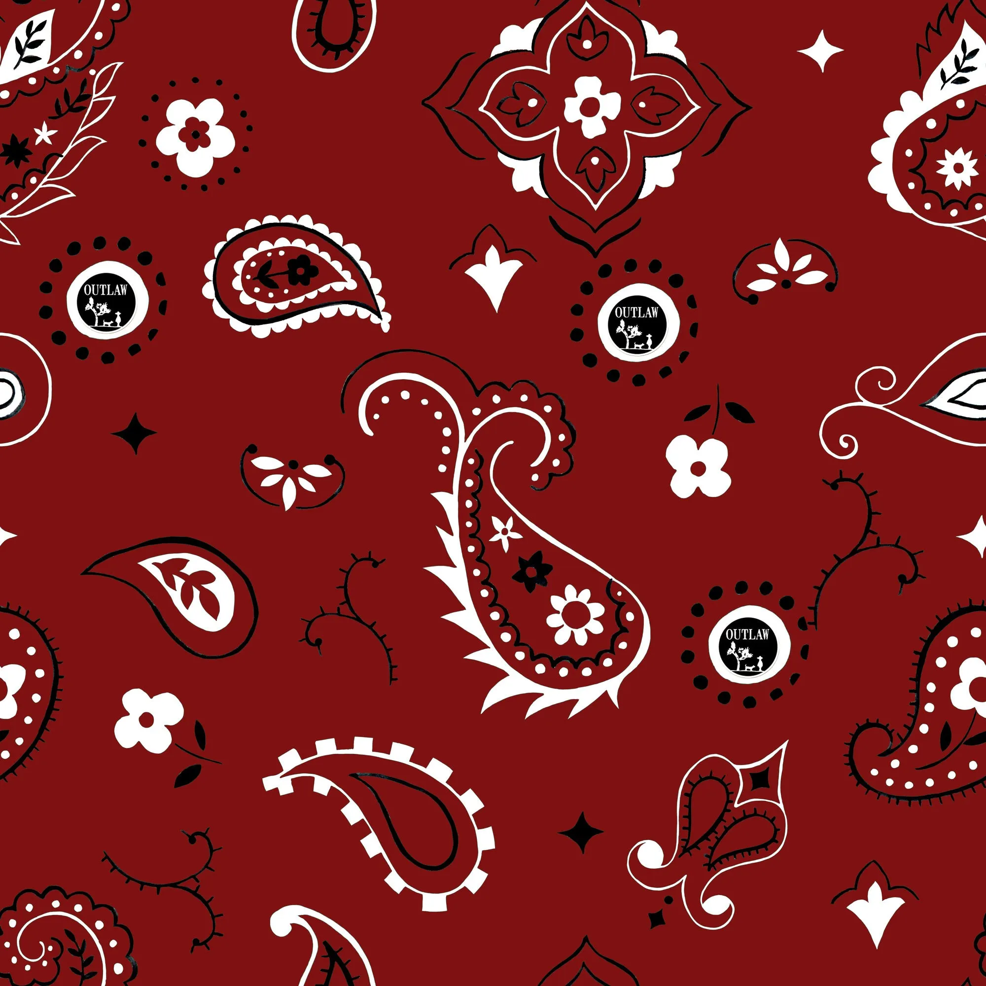 Sit & Stay with this Outlaw print bandana