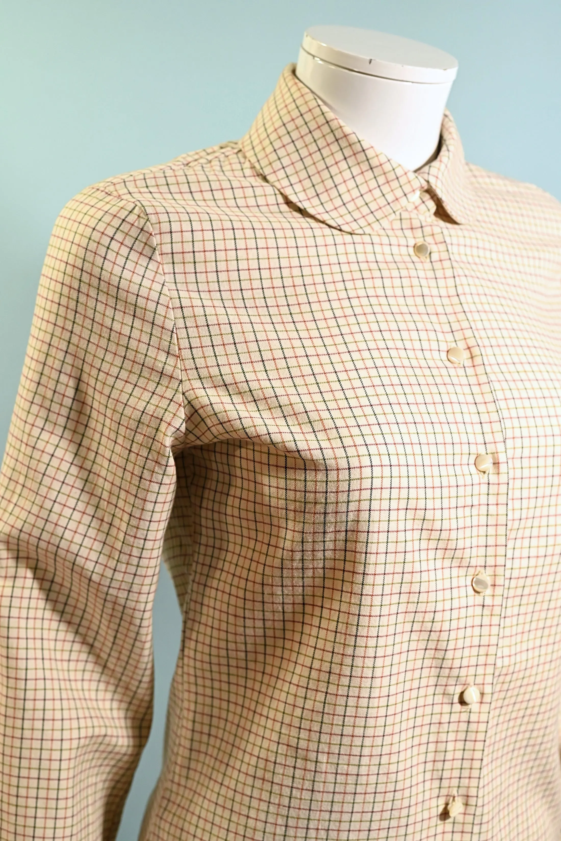SOLD Vintage Laura Ashley Peter Pan Collar Blouse, Dark Academia Blouse S
