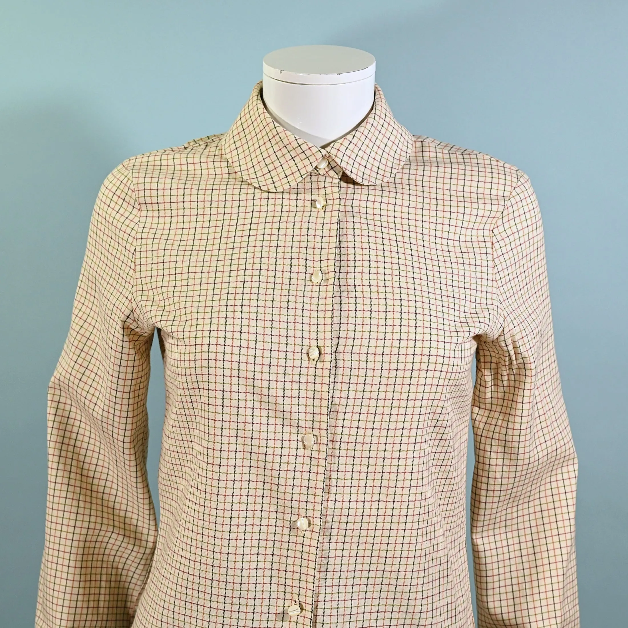 SOLD Vintage Laura Ashley Peter Pan Collar Blouse, Dark Academia Blouse S