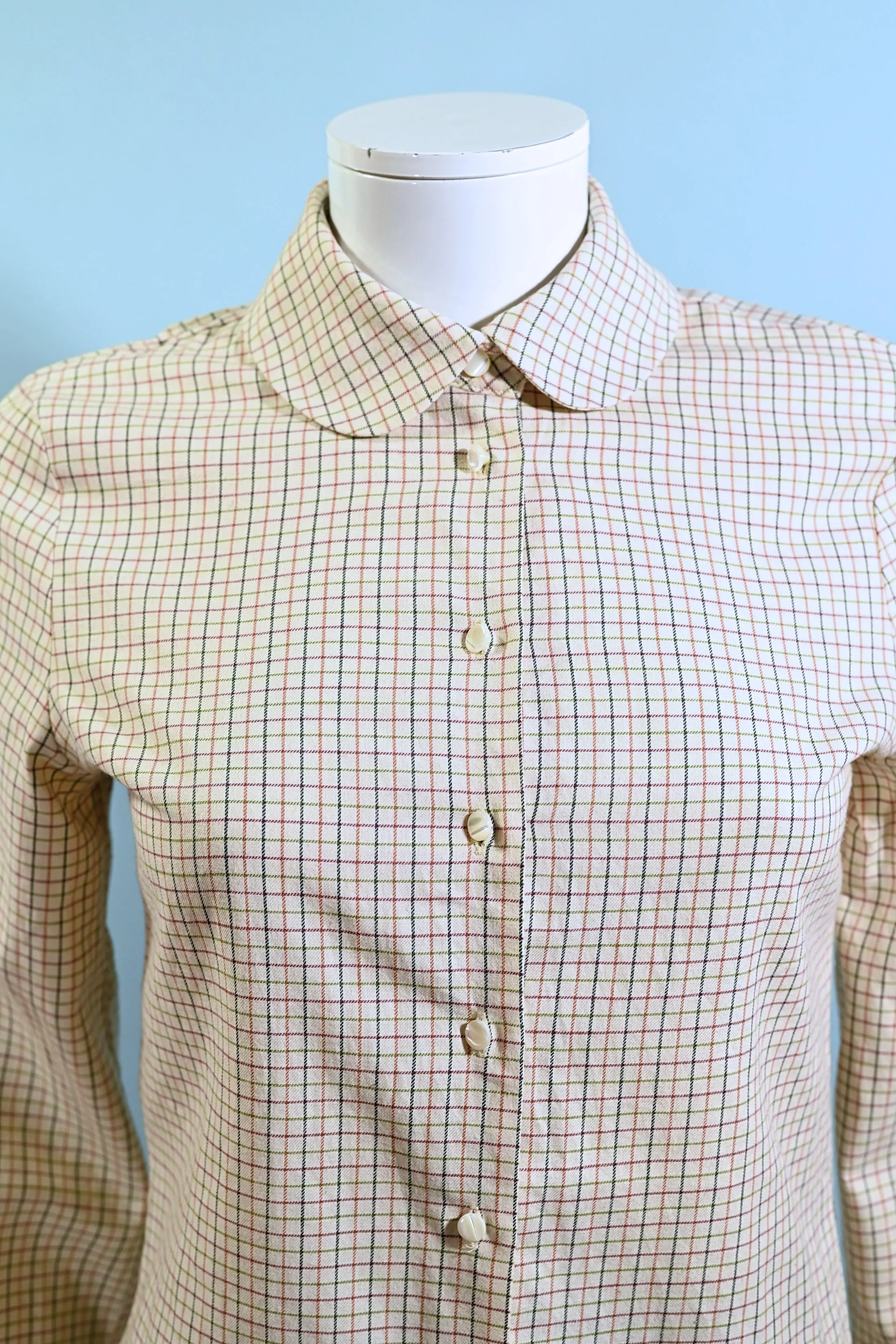 SOLD Vintage Laura Ashley Peter Pan Collar Blouse, Dark Academia Blouse S
