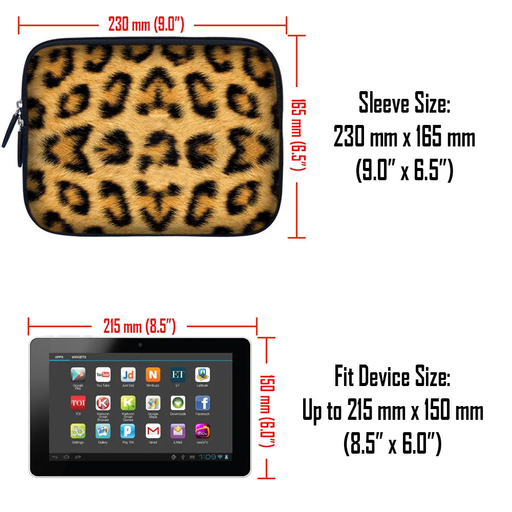 Tablet Sleeve Carrying Case w/ Hidden Handle – Leopard Print