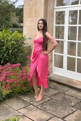 Vesper 247 Margiela Pink Jacquard Midaxi Dress