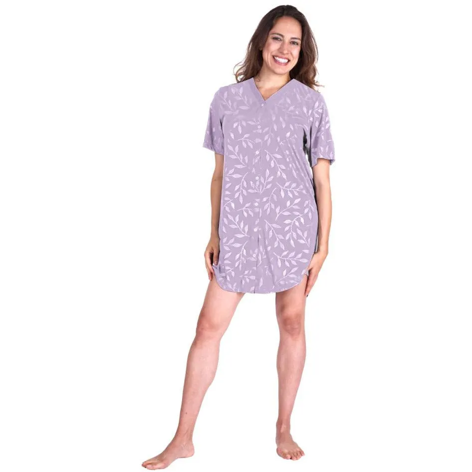 Women's Moisture Wicking Snap Front Nightshirt