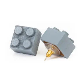 Wooden Brick 2x2 Stud Earrings GRAY